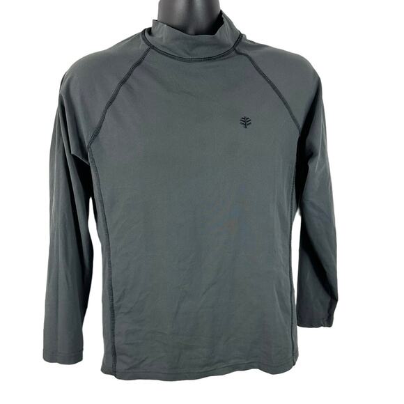 Coolibar Grey Long Sleeve Mock Neck Sun Protection Shirt Size Small - Picture 1 of 7